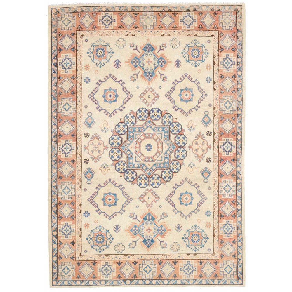 Tappeto Kazak Afghanistan bianco verde 168x244