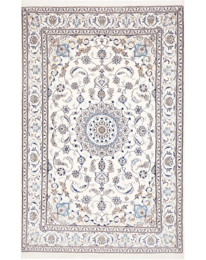 Tappeto Nain Kashmar Persia beige azzurro 196x300
