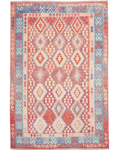 Tappeto Kilim Afghanistan beige rosso 207x306