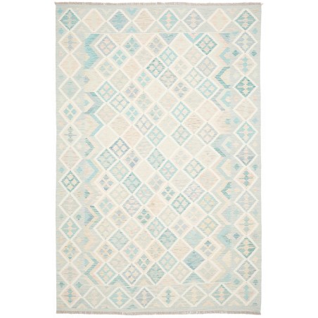 Tappeto Kilim Afghanistan bianco beige 204x302