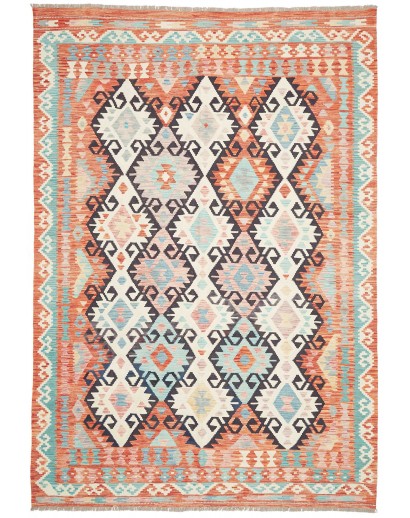Tappeto Kilim Afghanistan bianco verde 203x292