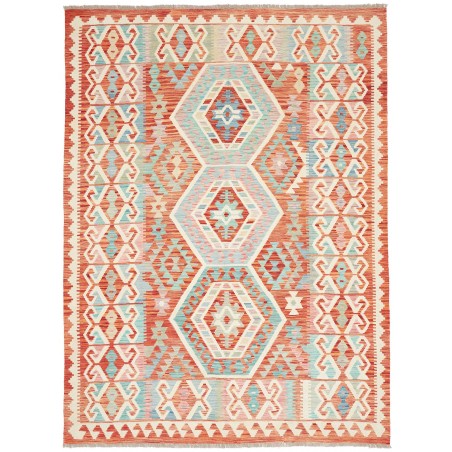 Tappeto Kilim Afghanistan bianco arancione 180x240