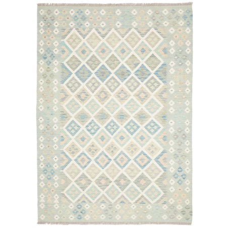 Tappeto Kilim Afghanistan bianco azzurro 174x244