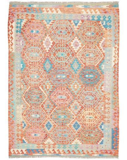 Tappeto Kilim Afghanistan marrone rosso 178x246