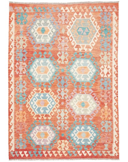 Tappeto Kilim Afghanistan beige rosso 173x245