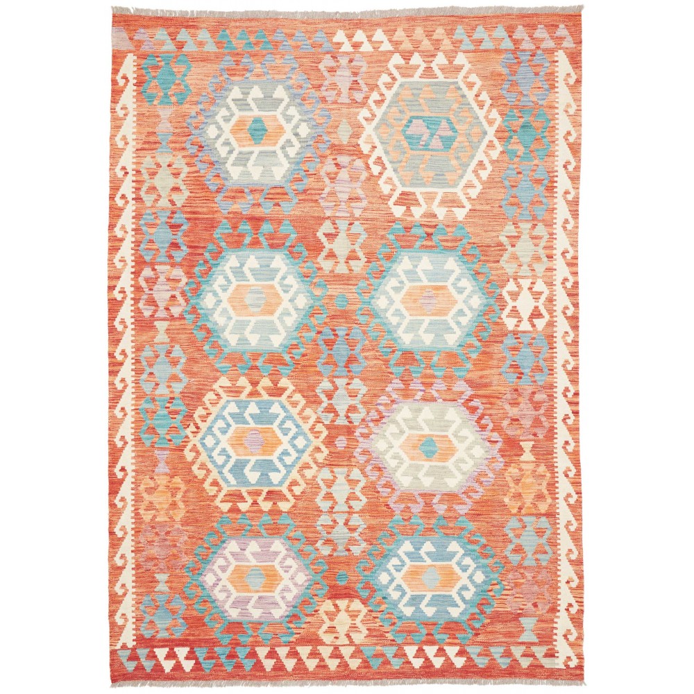 Tappeto Kilim Afghanistan beige rosso 173x245