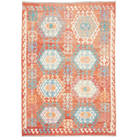 Tappeto Kilim Afghanistan beige rosso 173x245