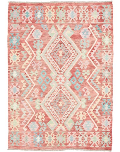 Tappeto Kilim Afghanistan giallo rosso 172x240