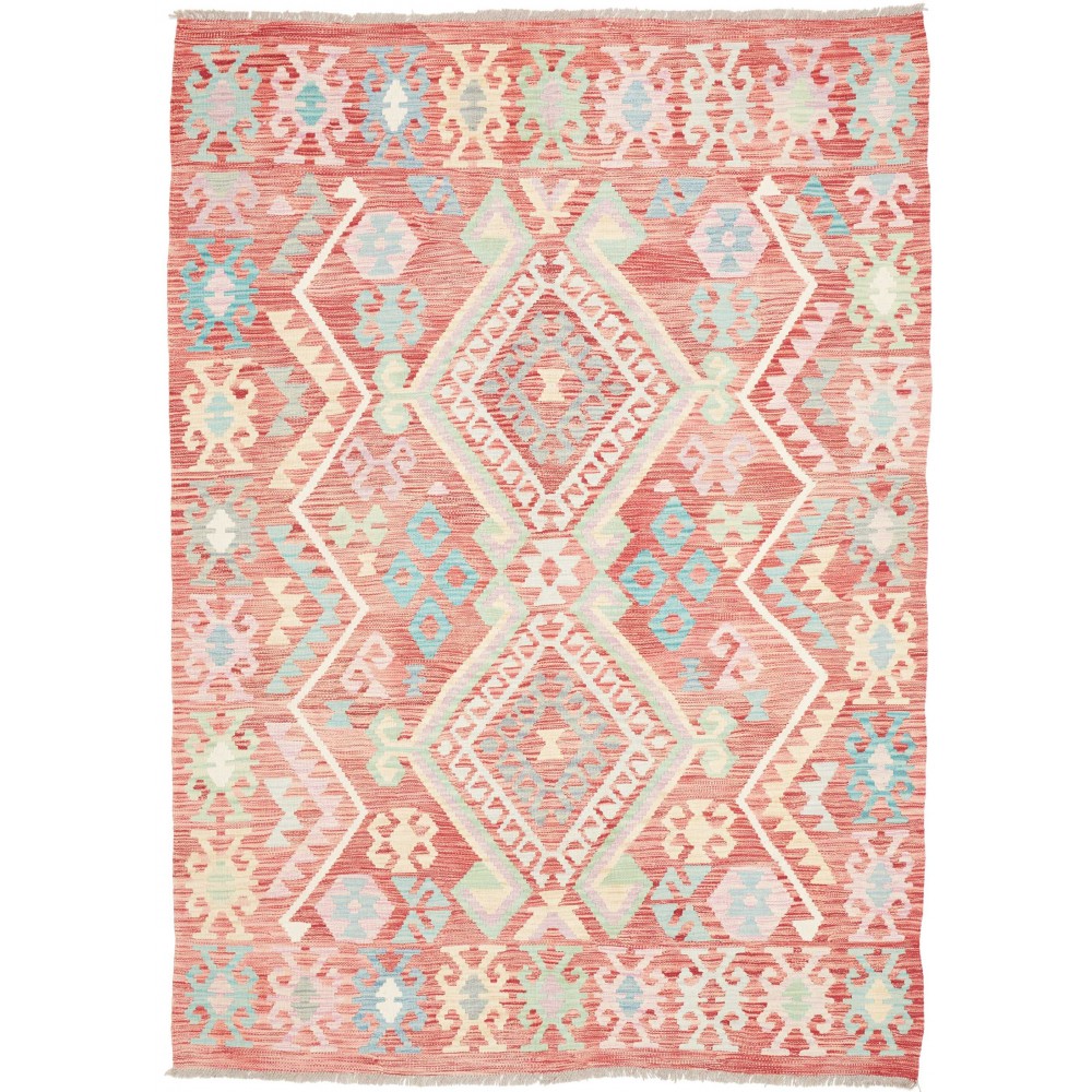 Tappeto Kilim Afghanistan giallo rosso 172x240