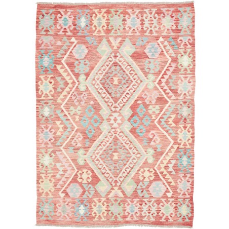 Tappeto Kilim Afghanistan giallo rosso 172x240