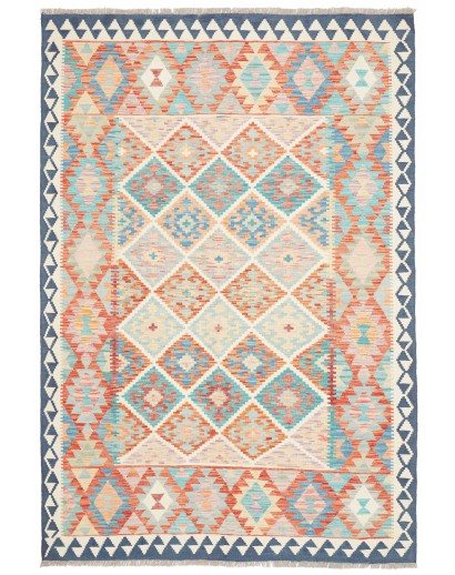 Tappeto Kilim Afghanistan bianco grigio 163x237