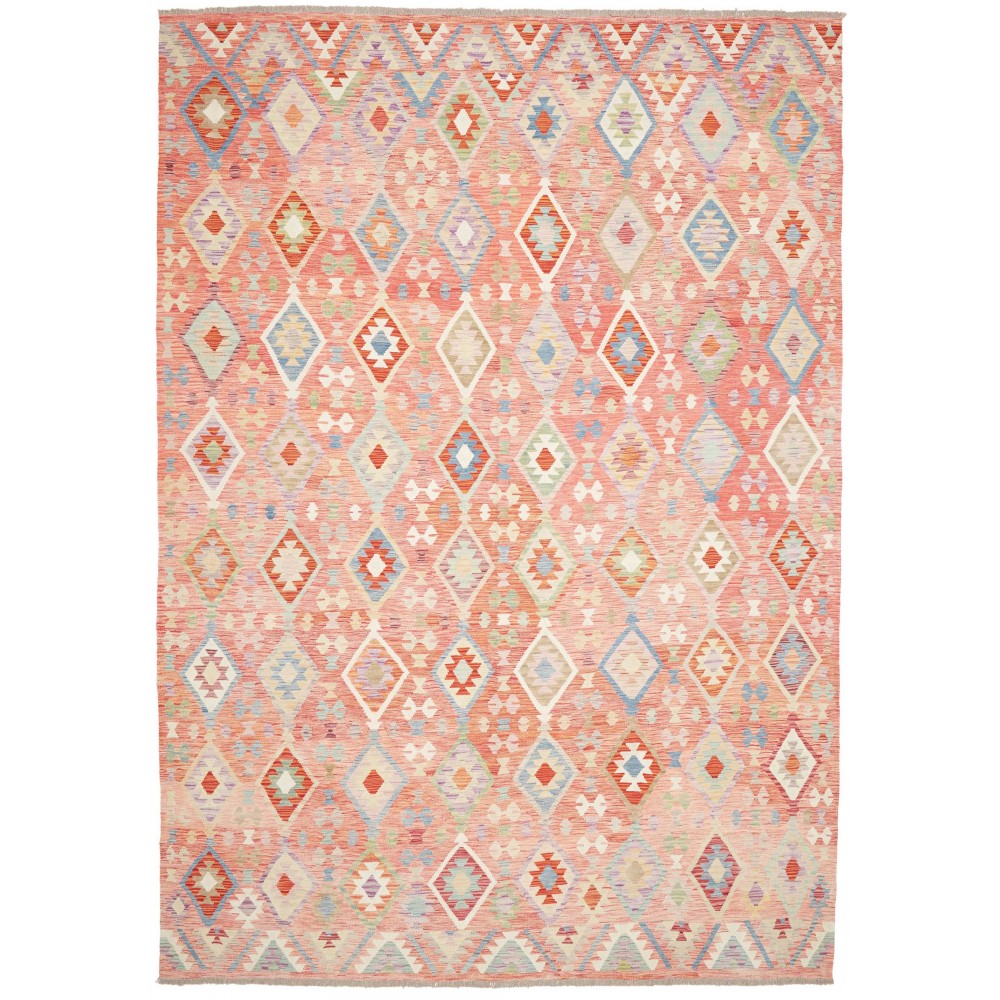 Tappeto Kilim Afghanistan rosso marrone 255x361