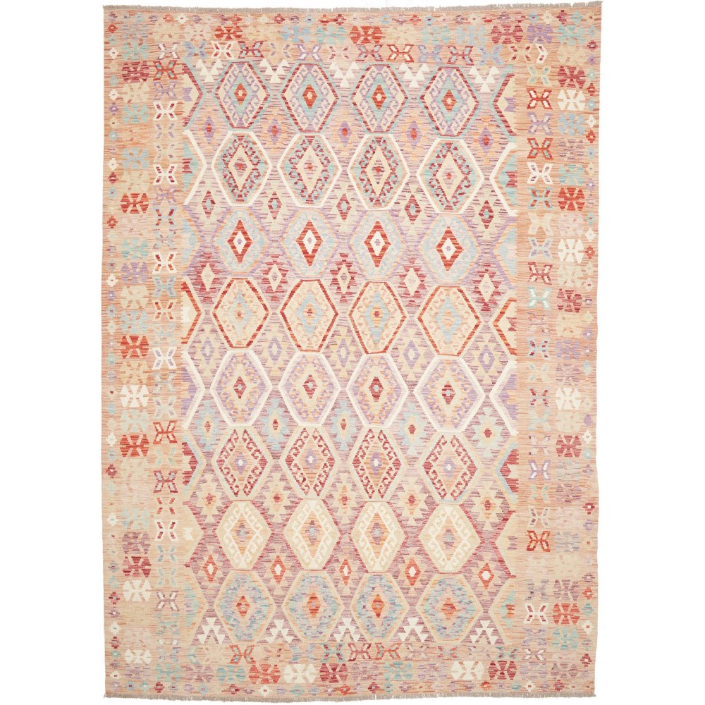 Tappeto Kilim Afghanistan giallo marrone 253x352