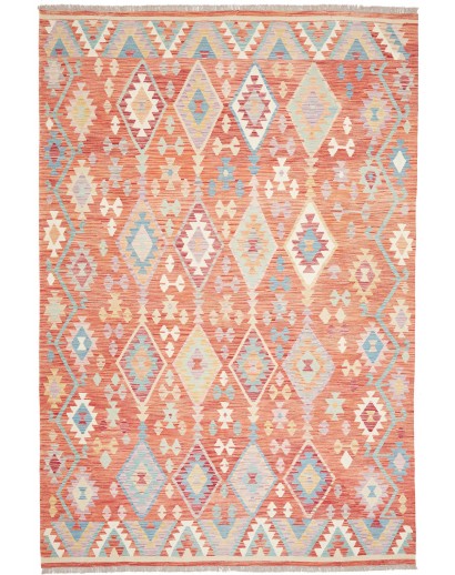 Tappeto Kilim Afghanistan beige rosso 201x298