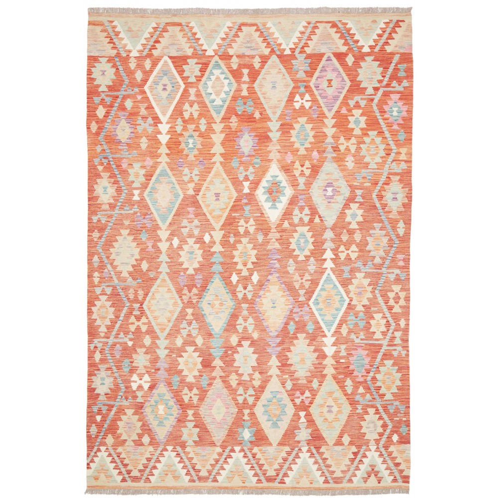 Tappeto Kilim Afghanistan marrone arancione 199x294