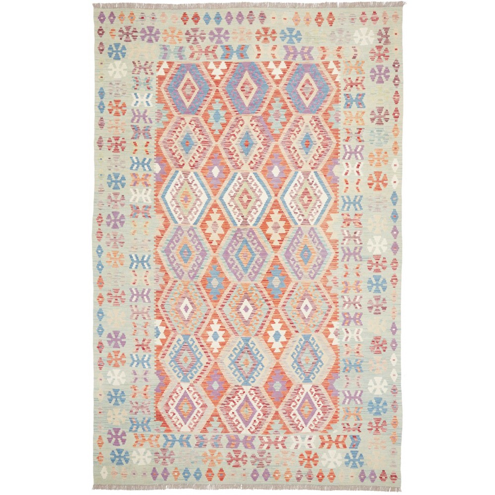 Tappeto Kilim Afghanistan beige bianco 196x304