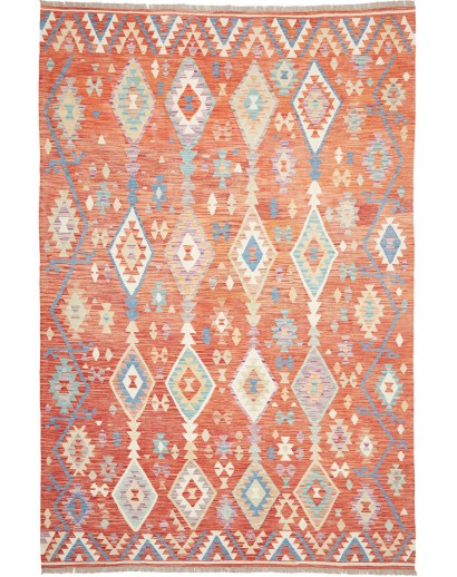 Tappeto Kilim Afghanistan marrone bianco 204x305