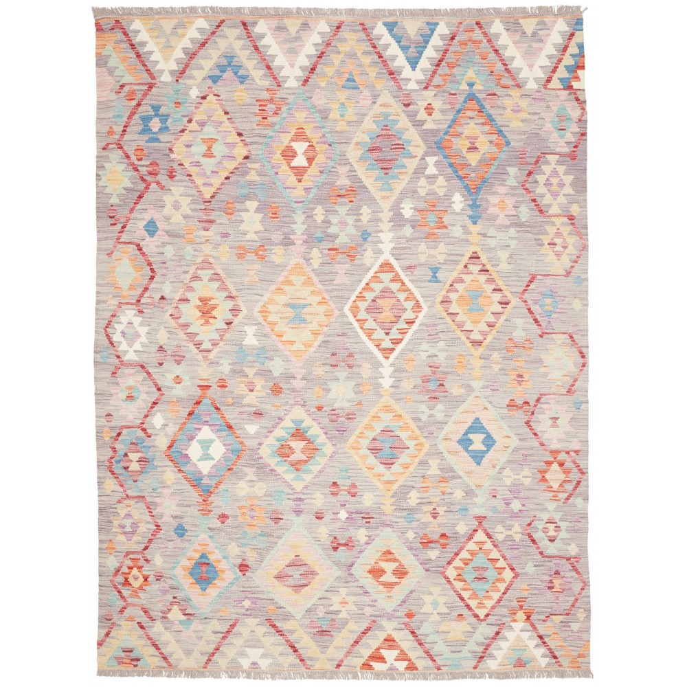 Tappeto Kilim Afghanistan bianco beige 173x240