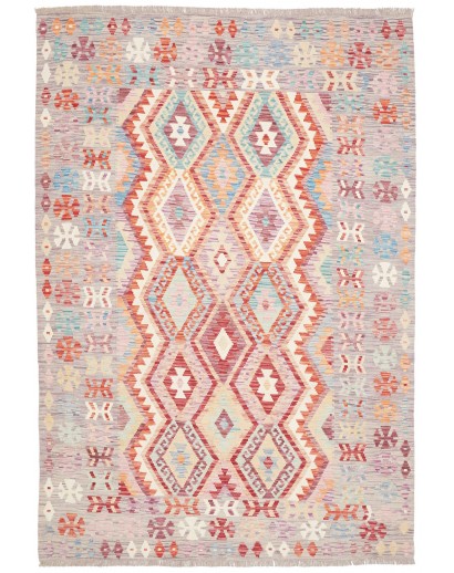Tappeto Kilim Afghanistan beige bianco 176x253