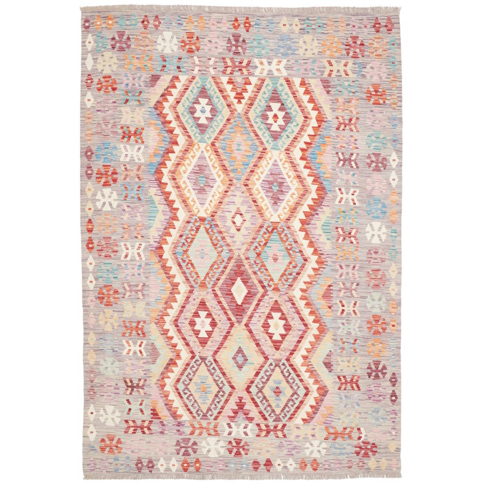 Tappeto Kilim Afghanistan beige bianco 176x253