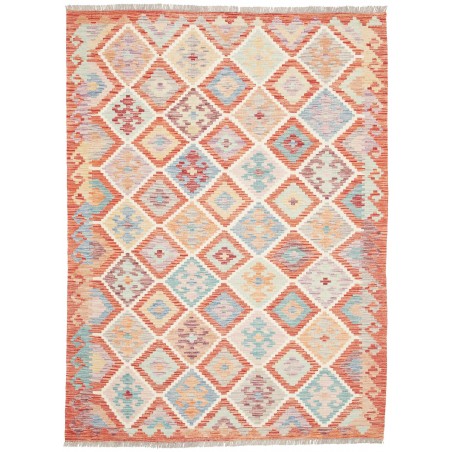Tappeto Kilim Afghanistan bianco arancione 150x204