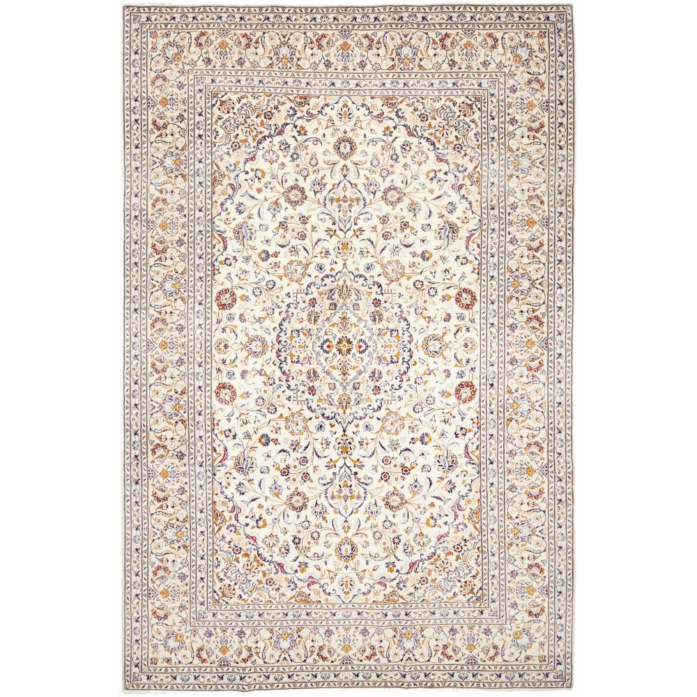 Tappeto Kashan Persia bianco grigio 205x312