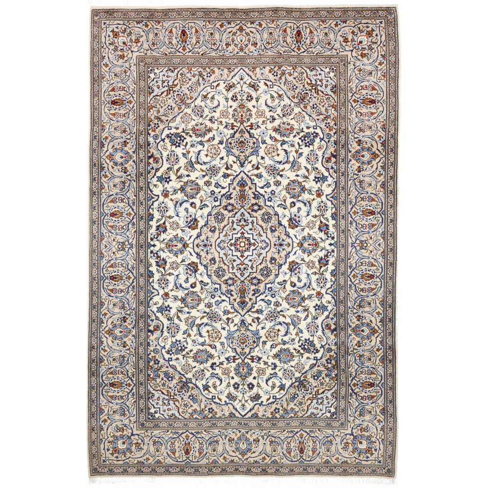 Tappeto Kashan Persia bianco verde 197x304