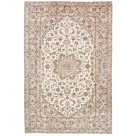 Tappeto Kashan Persia bianco marrone 197x300