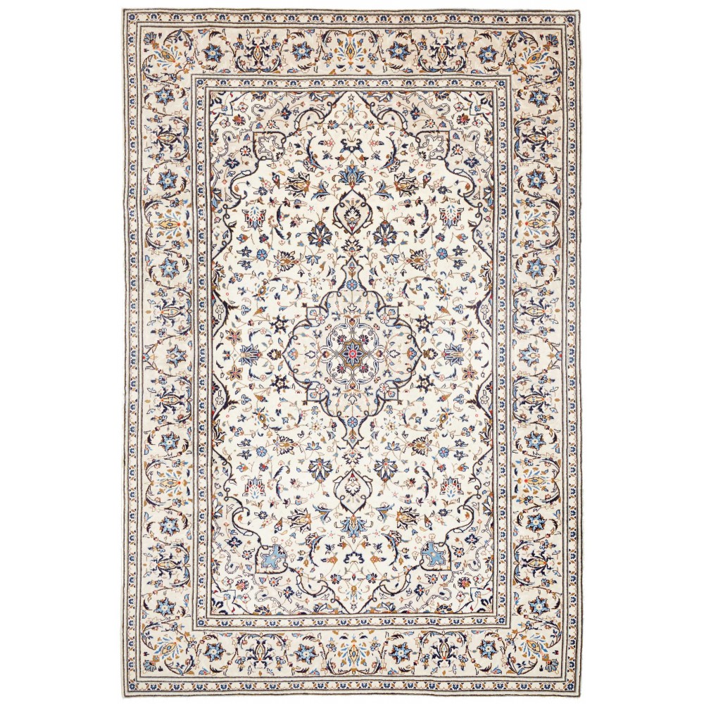 Tappeto Kashan Persia bianco grigio 197x302