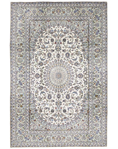 Tappeto Kashan Persia bianco azzurro 196x297
