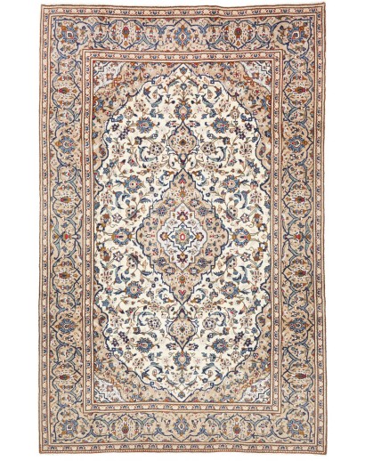 Tappeto Kashan Persia bianco marrone 197x306