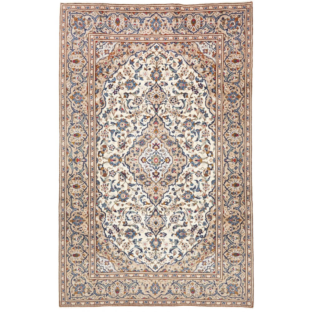 Tappeto Kashan Persia bianco marrone 197x306