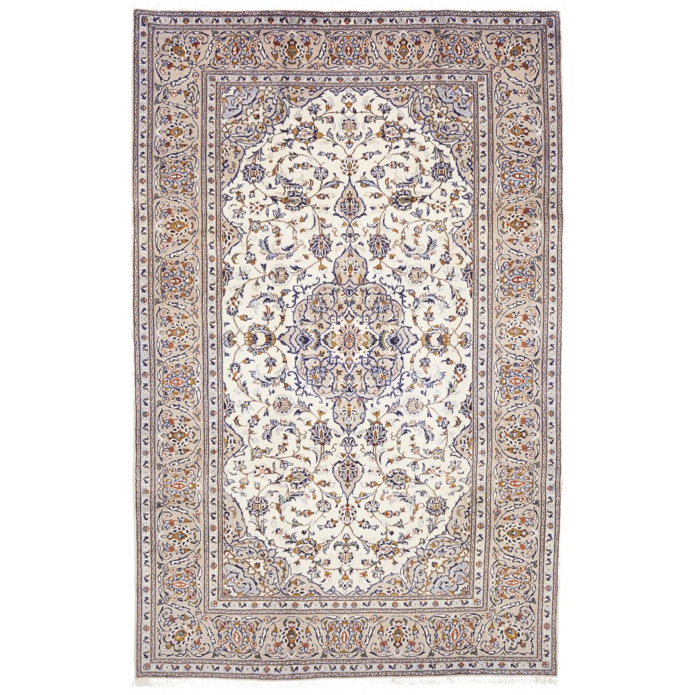 Tappeto Kashan Persia bianco grigio 203x320