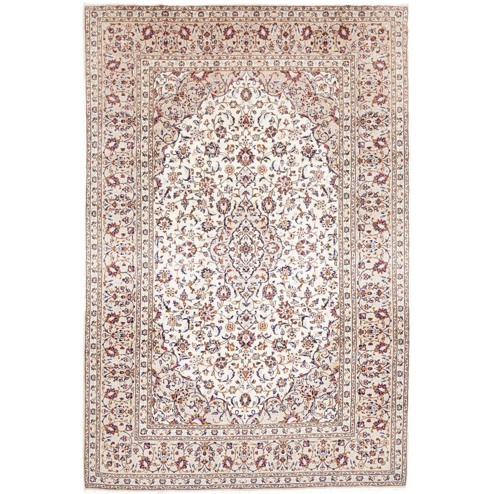 Tappeto Kashan Persia bianco grigio 200x305