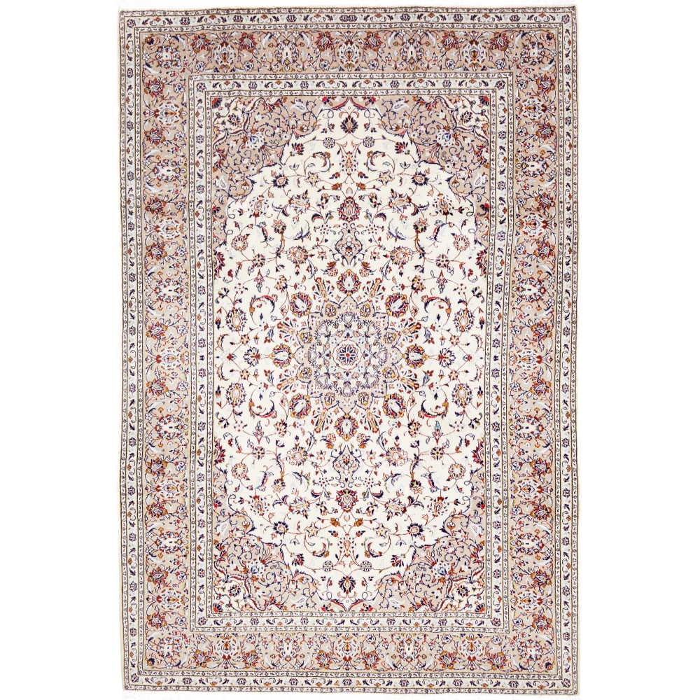 Tappeto Kashan Persia bianco grigio 200x295