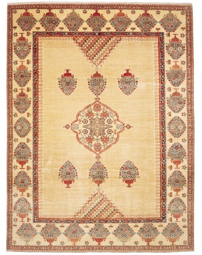 Tappeto Kazak Fine Pakistan marrone verde 273x362