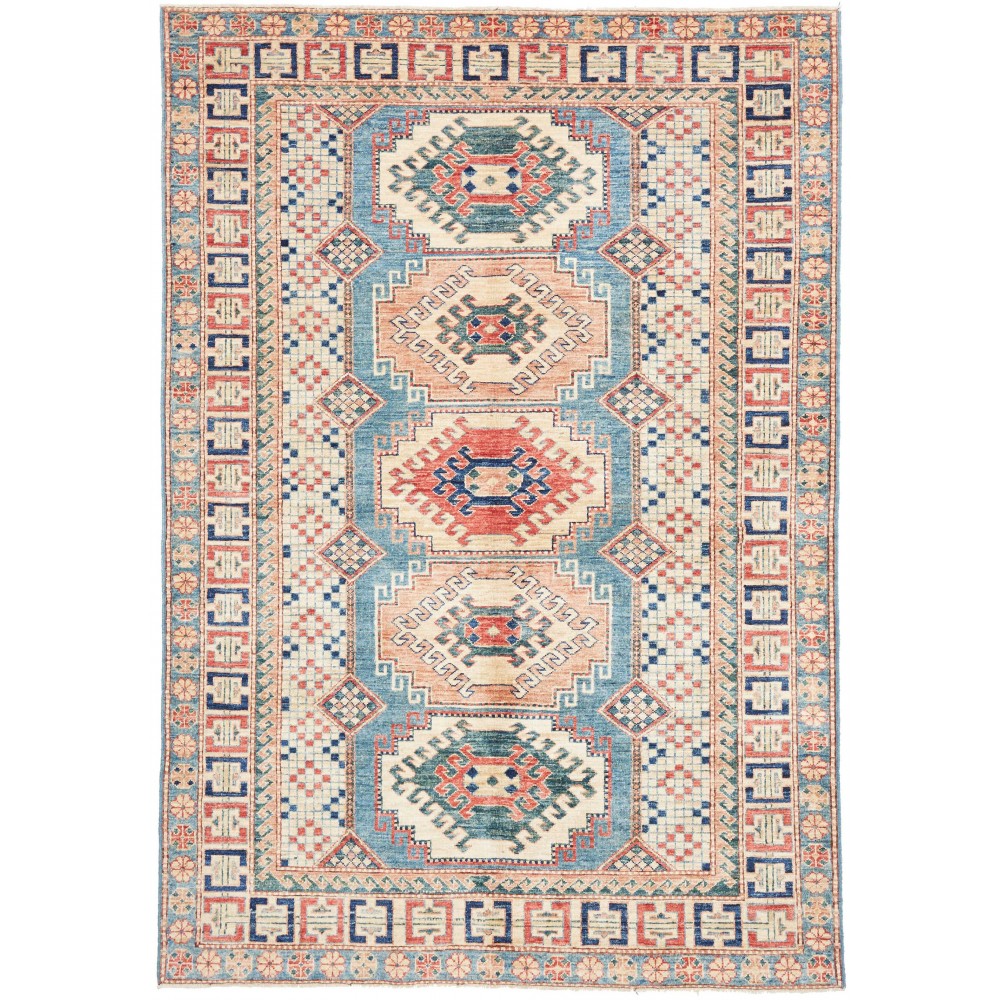 Tappeto Kazak Fine Pakistan beige azzurro 148x212