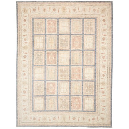 Tappeto Bakhteari Pakistan bianco azzurro 302x392