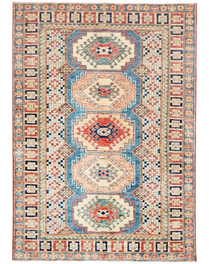 Tappeto Kazak Fine Pakistan beige grigio 146x205