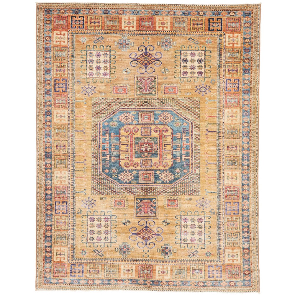 Tappeto Kazak Fine Pakistan marrone azzurro 147x190