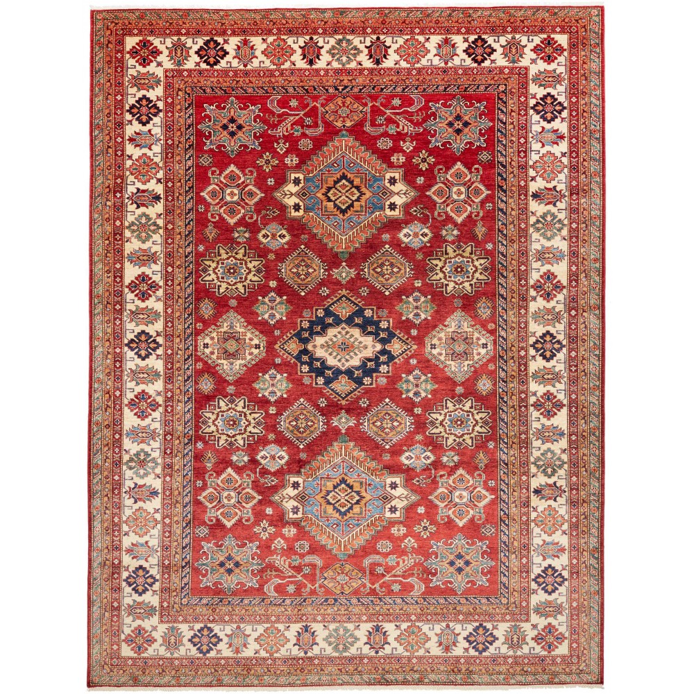 Tappeto Kazak Fine Pakistan marrone giallo 280x370