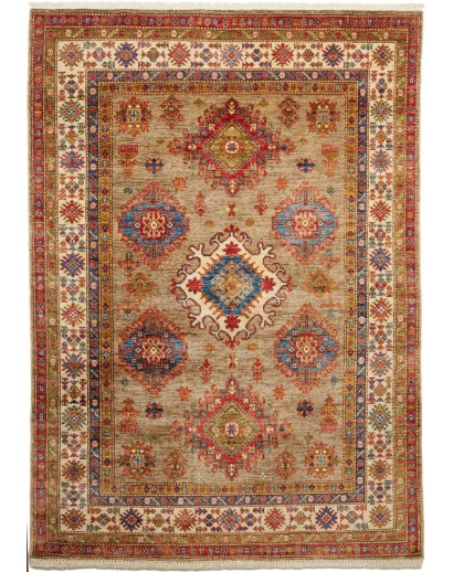 Tappeto Kazak Fine Pakistan arancione giallo 145x203