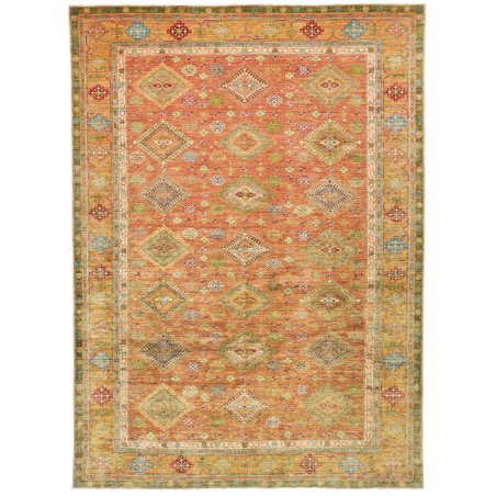 Tappeto Kazak Fine Pakistan marrone verde 262x356