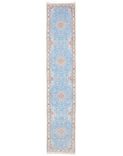 Tappeto Nain 6La Persia bianco blu 85x440