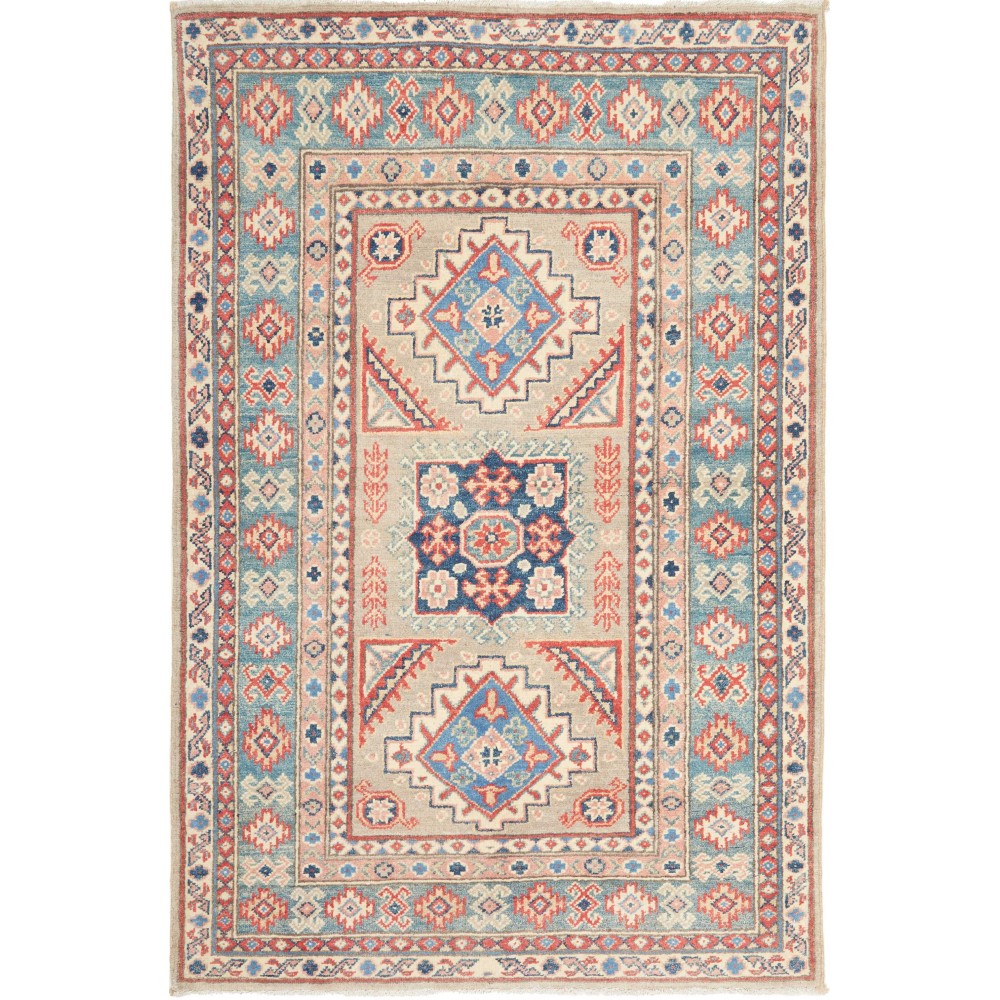 Tappeto Kazak Afghanistan marrone giallo 105x157