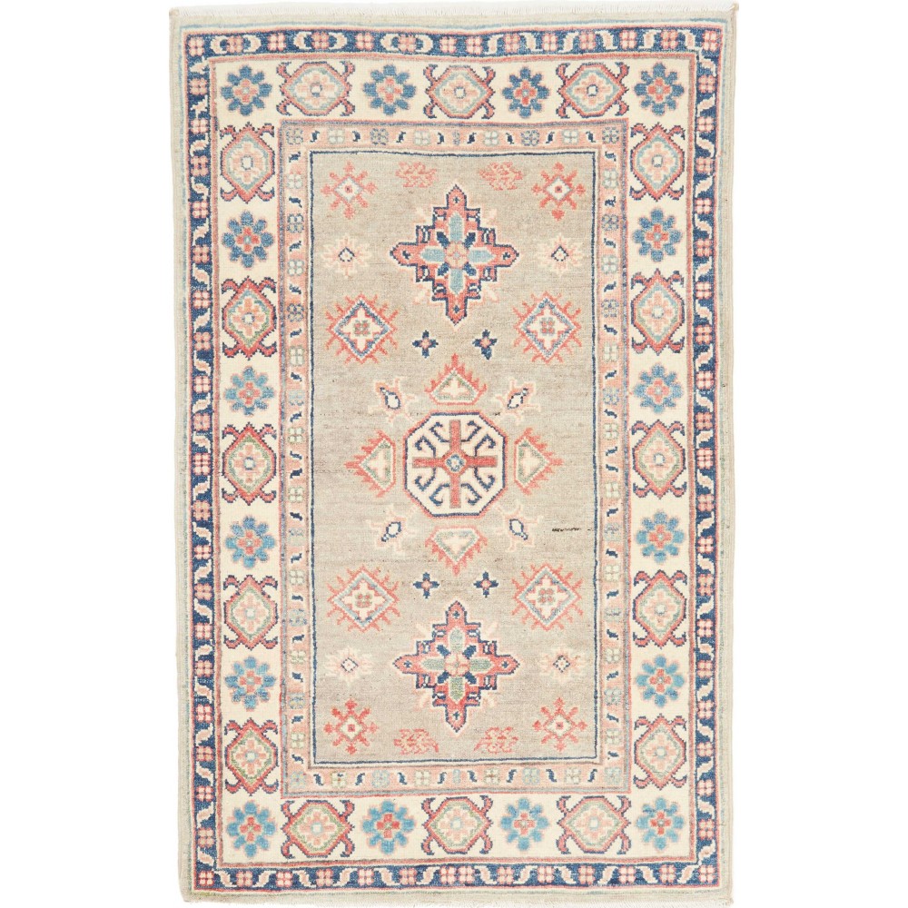 Tappeto Kazak Afghanistan bianco giallo 79x125
