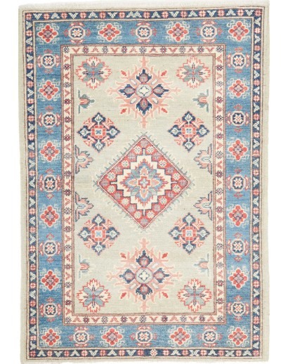 Tappeto Kazak Afghanistan bianco azzurro 80x117