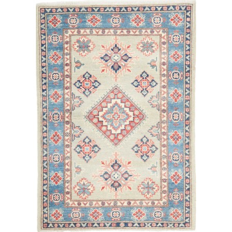 Tappeto Kazak Afghanistan bianco azzurro 80x117