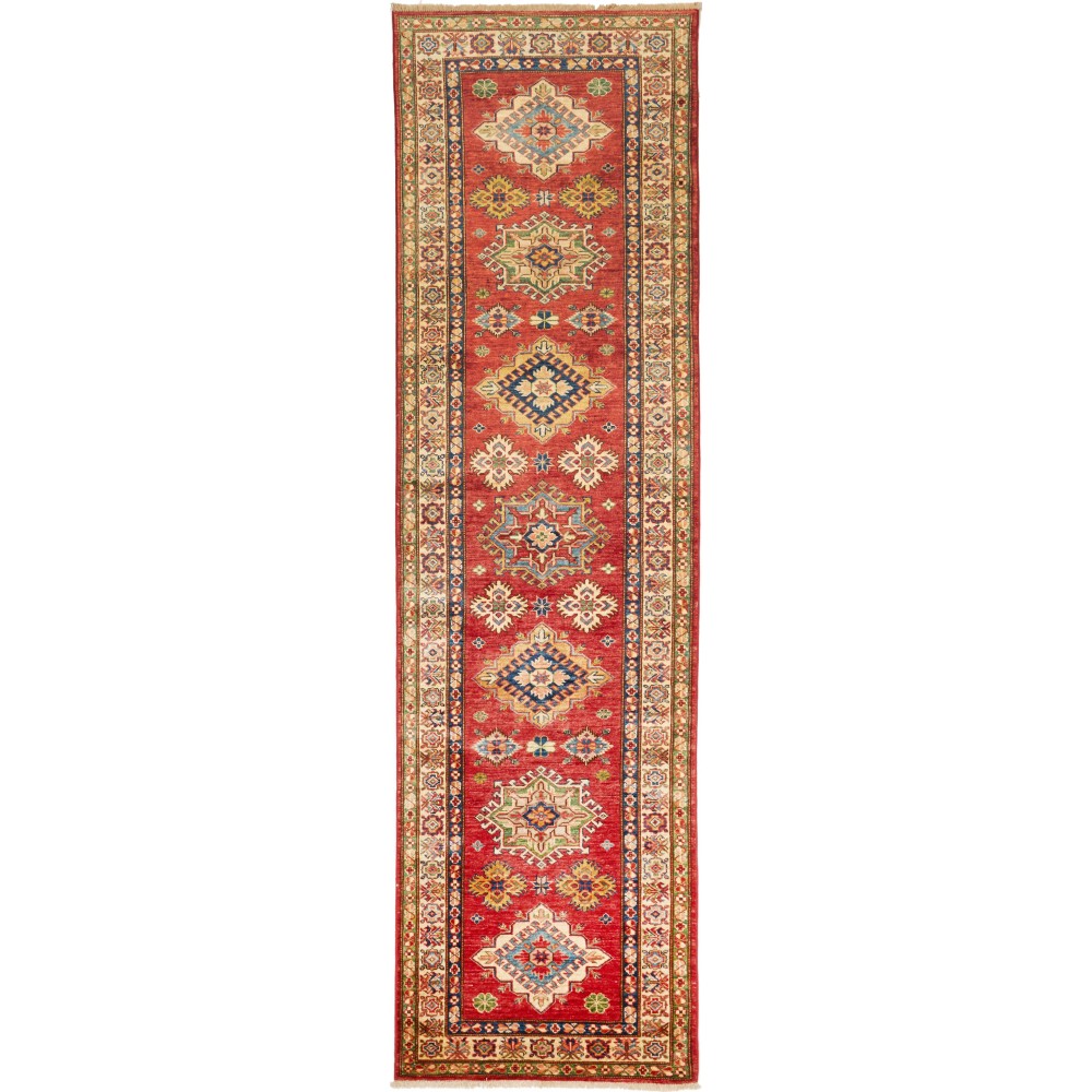 Tappeto Kazak Fine Pakistan rosso giallo 83x306