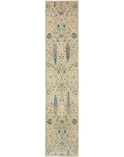 Tappeto Shahi Fine Pakistan marrone grigio 79x341